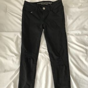 Black mid rise skinny jeans